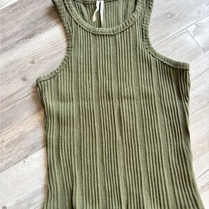 Anthropologie Sage Ribbed Tank Top
